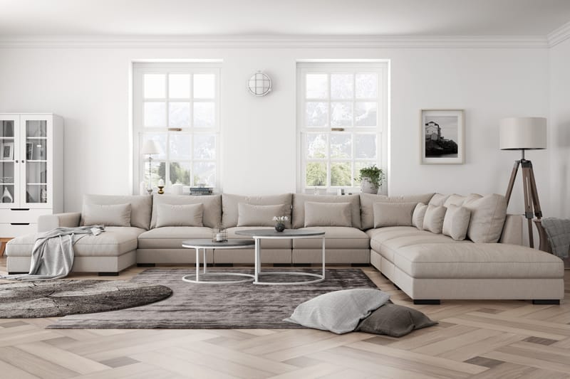 U-modulsofa Columbus Large med Divan Venstre - Beige - Møbler - Sofaer - Modulsofaer - Komplett modulsofa