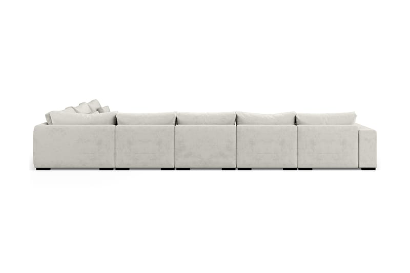 U-modulsofa Columbus Large med Divan Venstre Fløyel - Hvit - Møbler - Sofaer - Modulsofaer - Komplett modulsofa