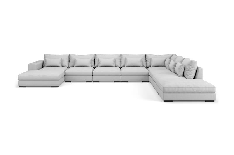 U-modulsofa Columbus Large med Divan Venstre - Lysgrå - Møbler - Sofaer - Modulsofaer - Komplett modulsofa