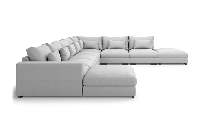 U-modulsofa Columbus Large med Divan Venstre - Lysgrå - Møbler - Sofaer - Modulsofaer - Komplett modulsofa