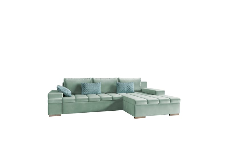 Naoma Sofa med Sjeselong 3-seter - Grønn - Møbler - Sofaer - Sofaer med sjeselong - 3 seters sofa med divan