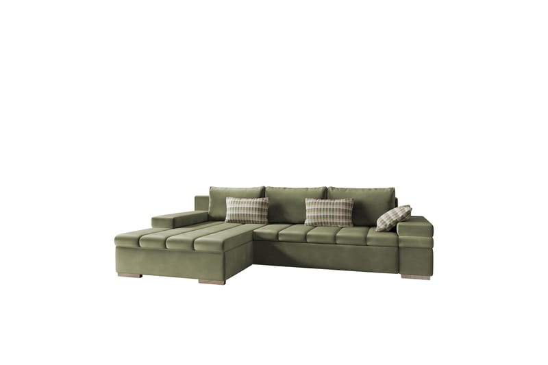 Naoma Sofa med Sjeselong 3-seter - Grønn - Møbler - Sofaer - Sofaer med sjeselong - 3 seters sofa med divan