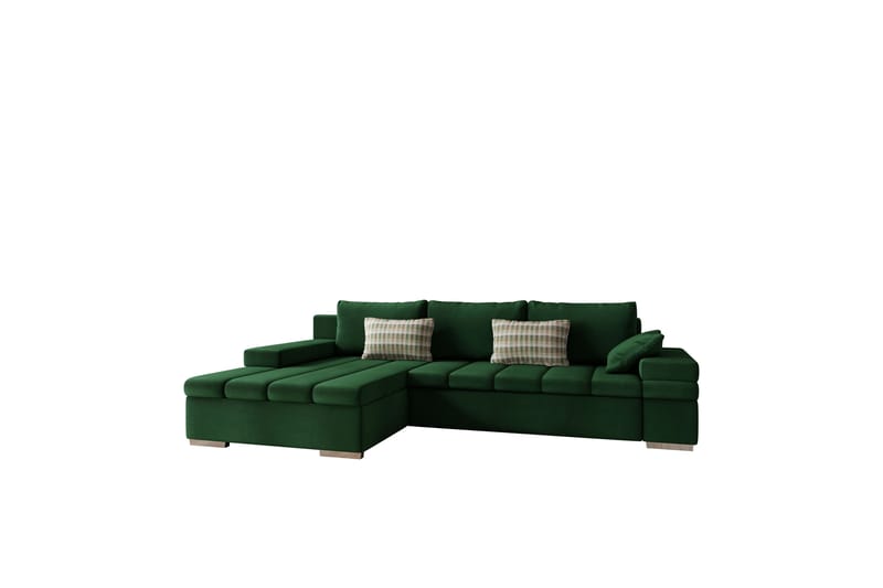 Naoma Sofa med Sjeselong 3-seter - Grønn - Møbler - Sofaer - Sofaer med sjeselong - 3 seters sofa med divan