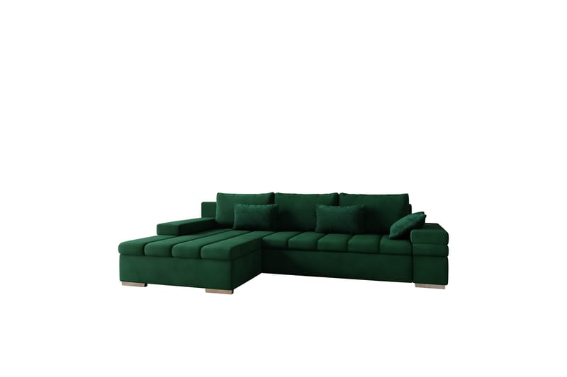 Naoma Sofa med Sjeselong 3-seter - Grønn - Møbler - Sofaer - Sofaer med sjeselong - 3 seters sofa med divan