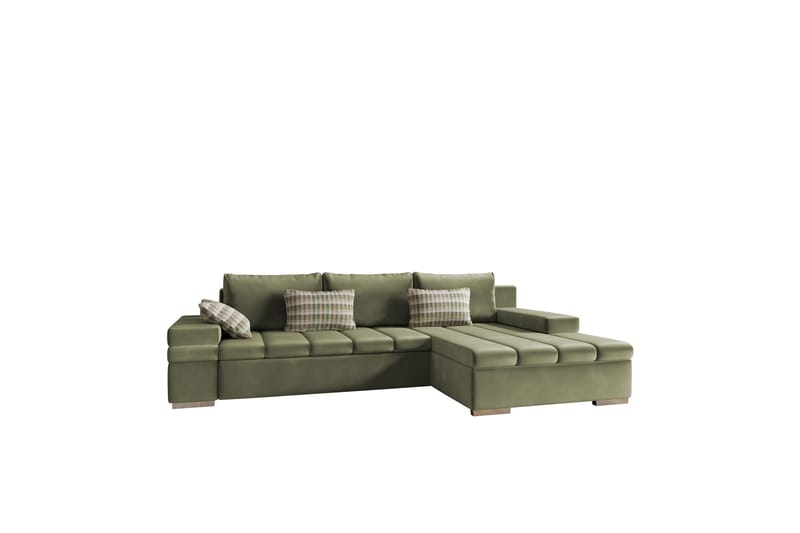 Naoma Sofa med Sjeselong 3-seter - Grønn - Møbler - Sofaer - Sofaer med sjeselong - 3 seters sofa med divan