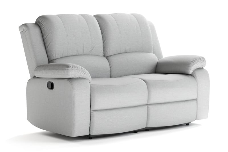 Norbo Liten Reclinersofa - Fällbar sofa 2-seter - Kinosofa i stoff - Lysegrå - Møbler - Sofaer - 2 seter sofa