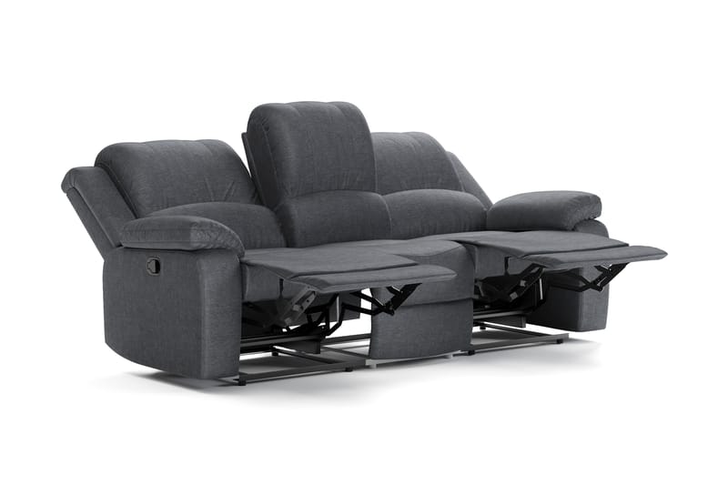 Norbo Reclinersofa 3-seter i Stoff - Mørkegrå - Møbler - Sofaer - 3 seter sofa