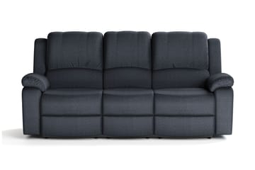 Norbo Reclinersofa 3-seter i Stoff - Svart - Møbler - Sofaer - 3 seter sofa