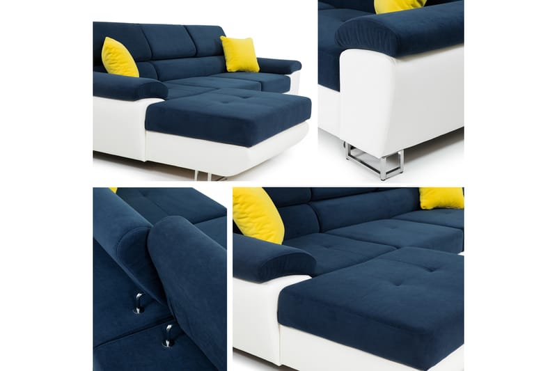 Reginia Sofa med Divan 3-seter - Grå/Svart - Møbler - Sofaer - Sofaer med sjeselong - 3 seters sofa med divan