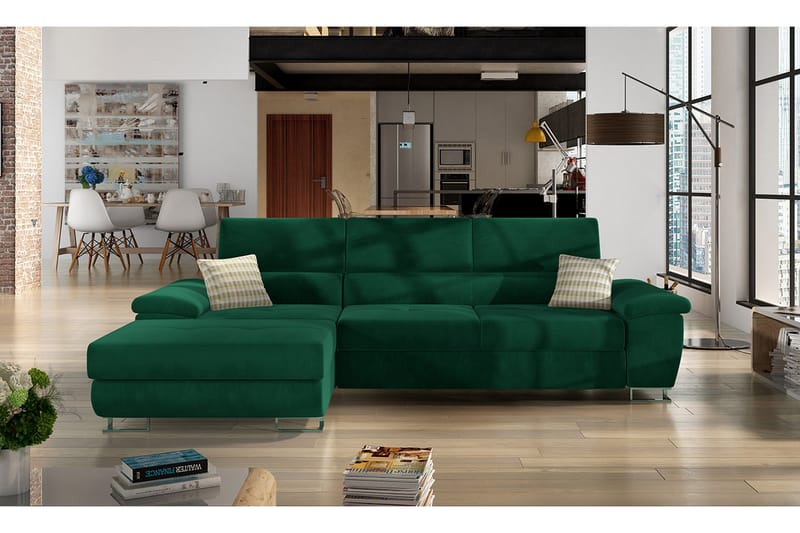 Reginia Sofa med Divan 3-seter - Grønn - Møbler - Sofaer - Sofaer med sjeselong - 3 seters sofa med divan