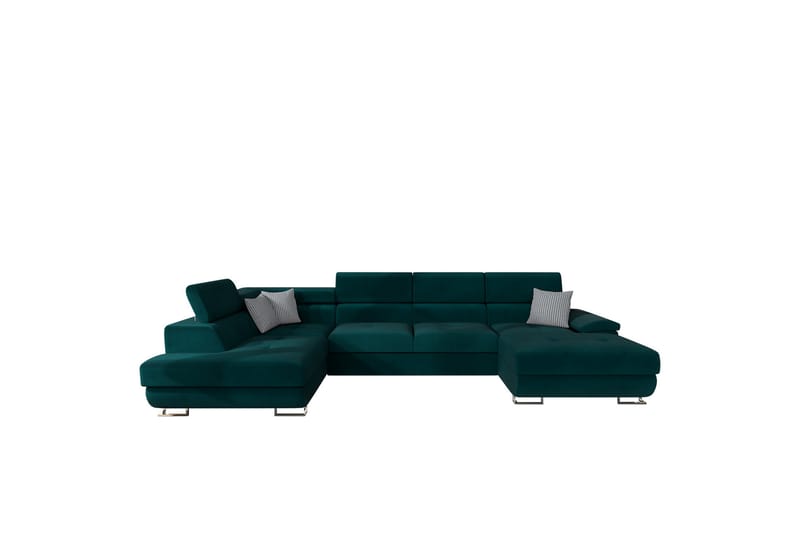 Reginia Sofa med Divan og Sjeselong 4-seter - Grønn - Møbler - Sofaer - Sofaer med sjeselong - 4 seters sofa med divan