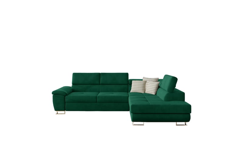 Reginia Sofa med Sjeselong 3-seter - Grønn - Møbler - Sofaer - Sofaer med sjeselong - 3 seters sofa med divan