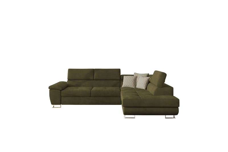 Reginia Sofa med Sjeselong 3-seter - Grønn/Hvit - Møbler - Sofaer - Sofaer med sjeselong - 3 seters sofa med divan