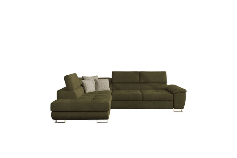 Reginia Sofa med Sjeselong 3-seter - Grønn/Hvit - Møbler - Sofaer - Sofaer med sjeselong - 3 seters sofa med divan