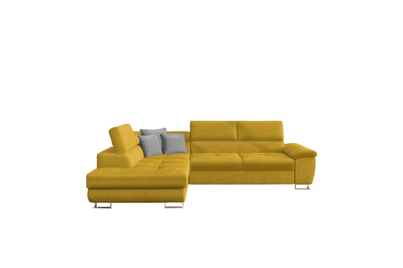 Reginia Sofa med Sjeselong 3-seter - Gul/Lys grå - Møbler - Sofaer - Sofaer med sjeselong - 3 seters sofa med divan