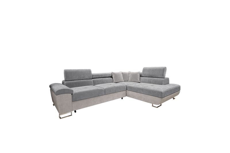 Reginia Sofa med Sjeselong 3-seter - Lys grå/Grå - Møbler - Sofaer - Sofaer med sjeselong - 3 seters sofa med divan