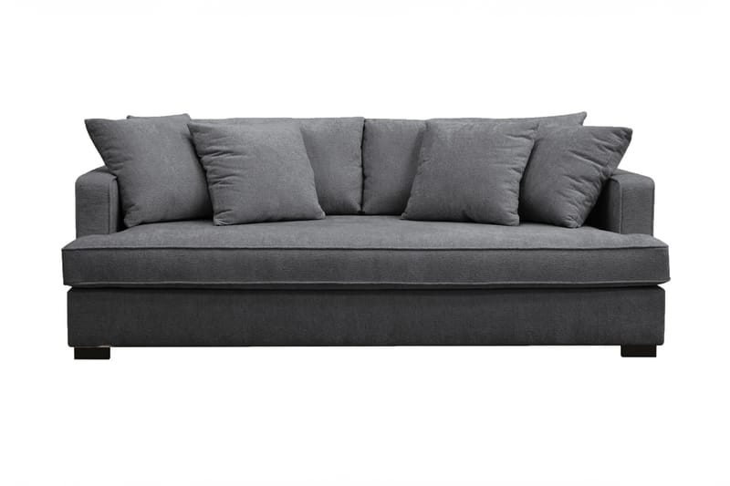 Rossi Dybde 3-seter Fløyelssofa Hel pute - Svart / Mørkegrå - Møbler - Sofaer - 3 seter sofa