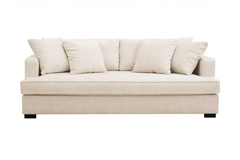 Rossi Dybde 3-seter Fløyelssofa Hel pute - Lys Beige - Møbler - Sofaer - 3 seter sofa