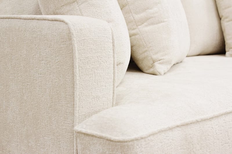 Rossi Dybde 3-seter Fløyelssofa Hel pute - Lys Beige - Møbler - Sofaer - 3 seter sofa