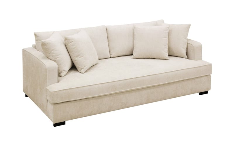 Rossi Dybde 3-seter Fløyelssofa Hel pute - Lys Beige - Møbler - Sofaer - 3 seter sofa