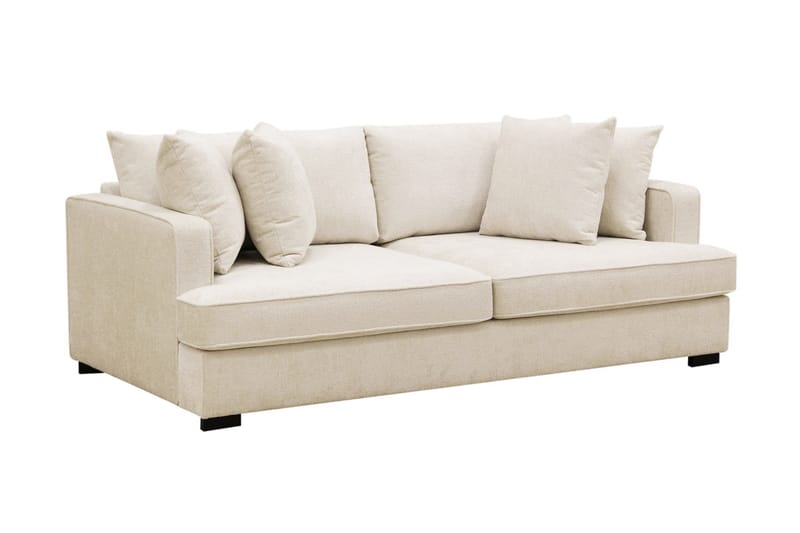 Rossi Dybde 3-seter Fløyelssofa - Lys Beige - Møbler - Sofaer - 3 seter sofa