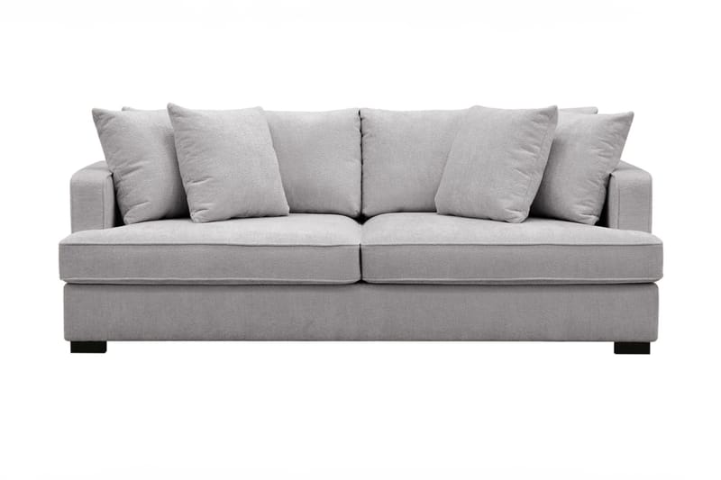 Rossi Dybde 3-seter Fløyelssofa - Lys Grå - Møbler - Sofaer - 3 seter sofa