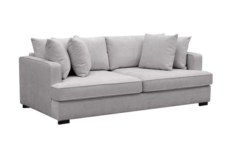 Rossi Dybde 3-seter Fløyelssofa - Lys Grå - Møbler - Sofaer - 3 seter sofa