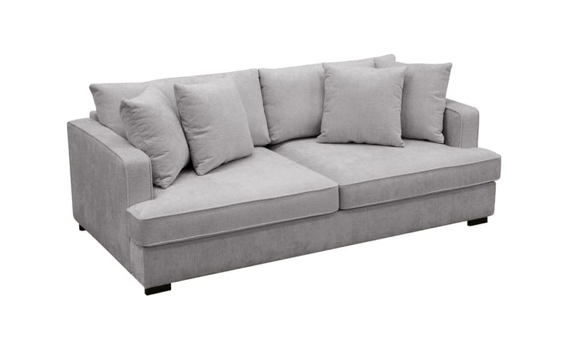 Rossi Dybde 3-seter Fløyelssofa - Lys Grå - Møbler - Sofaer - 3 seter sofa