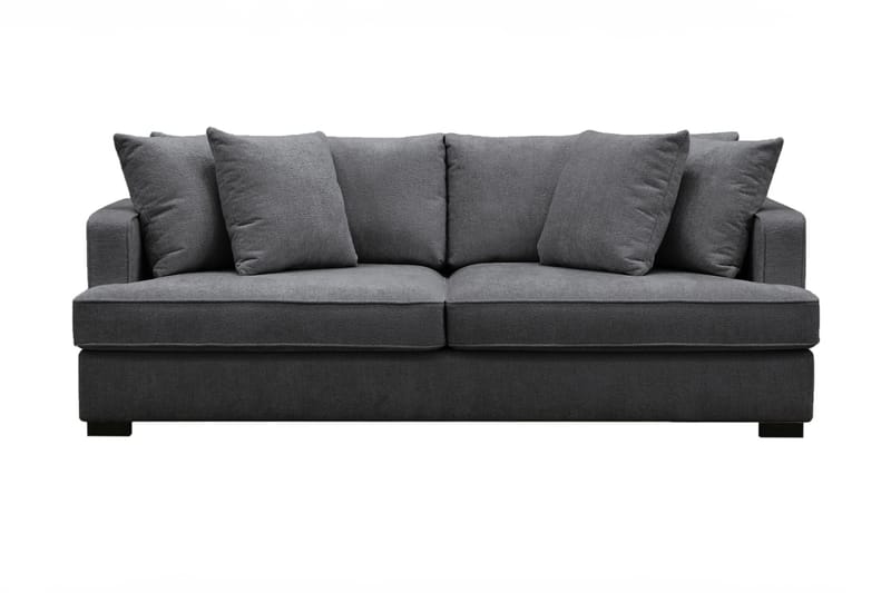 Rossi Dybde 3-seter Fløyelssofa - Svart / Mørkegrå - Møbler - Sofaer - 3 seter sofa