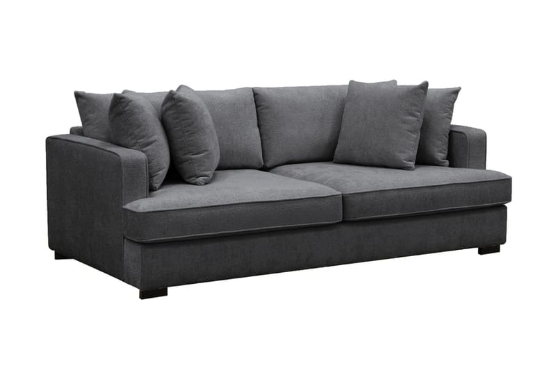 Rossi Dybde 3-seter Fløyelssofa - Svart / Mørkegrå - Møbler - Sofaer - 3 seter sofa