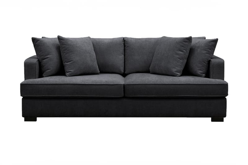 Rossi Dybde 3-seter Fløyelssofa - Svart / Mørkegrå - Møbler - Sofaer - 3 seter sofa