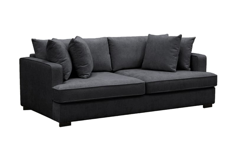 Rossi Dybde 3-seter Fløyelssofa - Svart / Mørkegrå - Møbler - Sofaer - 3 seter sofa