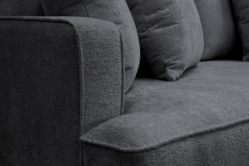 Rossi Dybde 3-seter Fløyelssofa - Svart / Mørkegrå - Møbler - Sofaer - 3 seter sofa