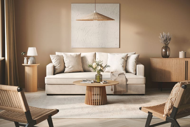 Rossi Dybde 3-seter Sofa Hel pute - Lys Beige - Møbler - Sofaer - 3 seter sofa