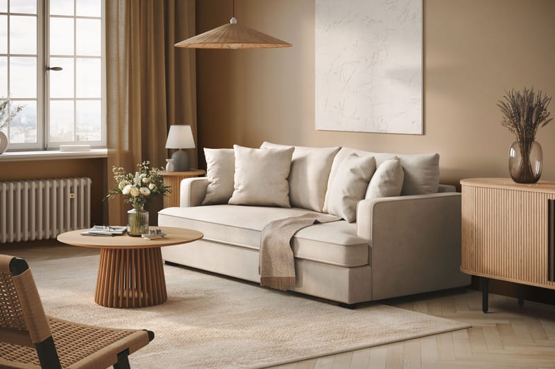 Rossi Dybde 3-seter Sofa Hel pute - Lys Beige - Møbler - Sofaer - 3 seter sofa