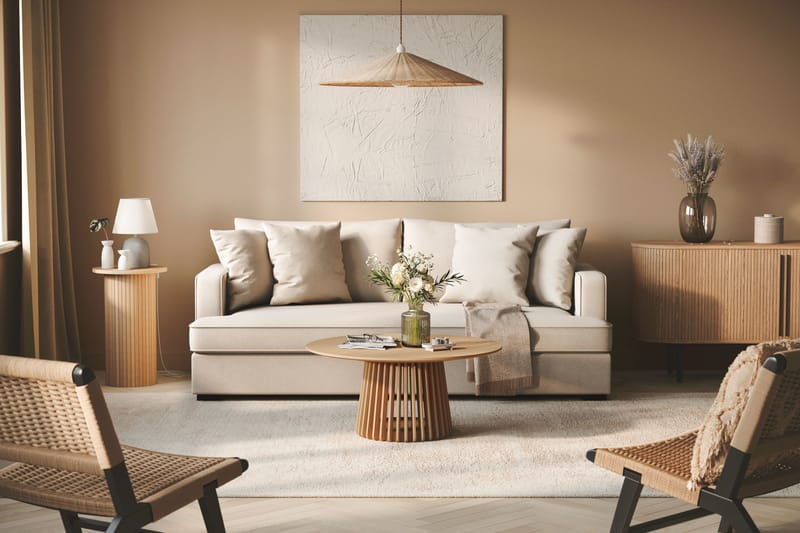 Rossi Dybde 3-seter Sofa Hel pute - Lys Beige - Møbler - Sofaer - 3 seter sofa