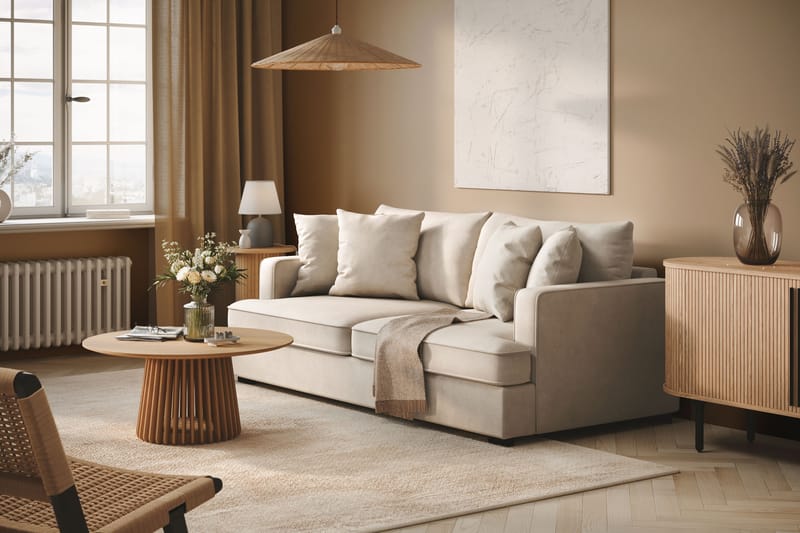 Rossi Dybde 3-seter Sofa - Lys Beige - Møbler - Sofaer - 3 seter sofa