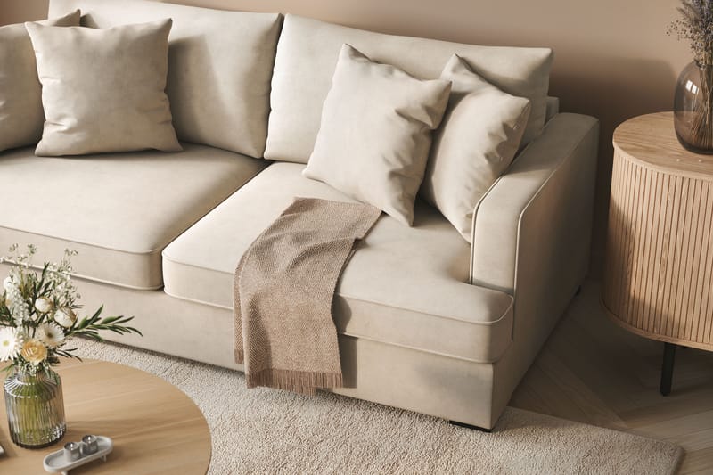 Rossi Dybde 3-seter Sofa - Lys Beige - Møbler - Sofaer - 3 seter sofa