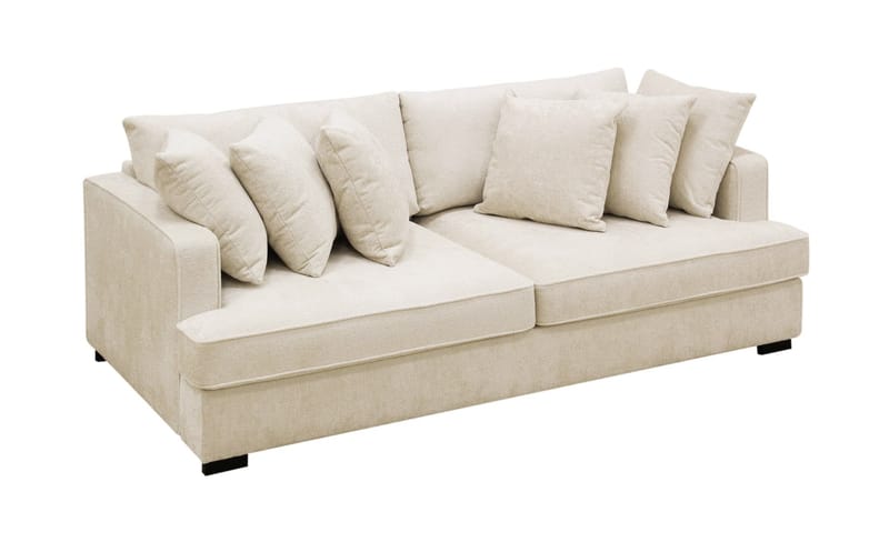 Rossi Dybde 4-seter Fløyelssofa - Lys Beige - Møbler - Sofaer - 4 seter sofa