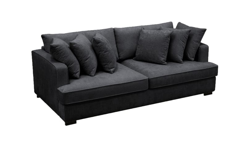 Rossi Dybde 4-seter Fløyelssofa - Svart / Mørkegrå - Møbler - Sofaer - 4 seter sofa