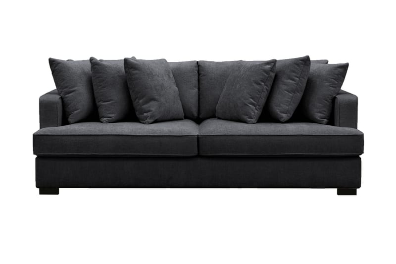 Rossi Dybde 4-seter Fløyelssofa - Svart / Mørkegrå - Møbler - Sofaer - 4 seter sofa