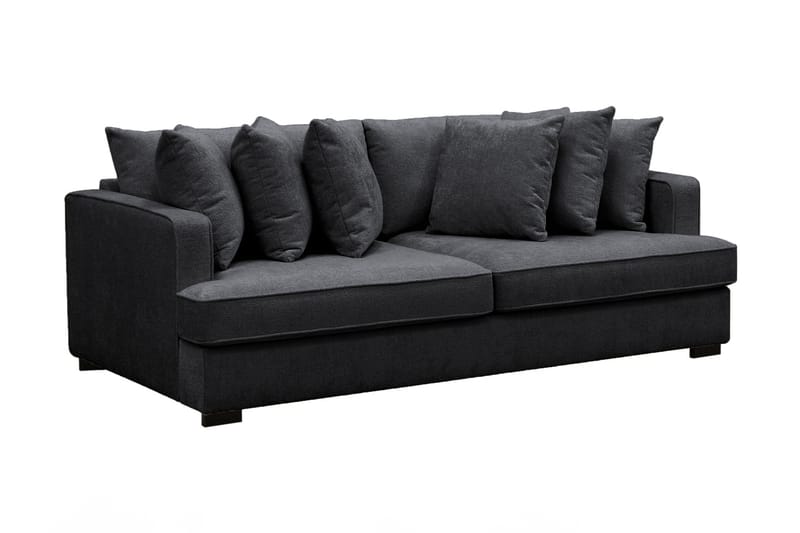 Rossi Dybde 4-seter Fløyelssofa - Svart / Mørkegrå - Møbler - Sofaer - 4 seter sofa