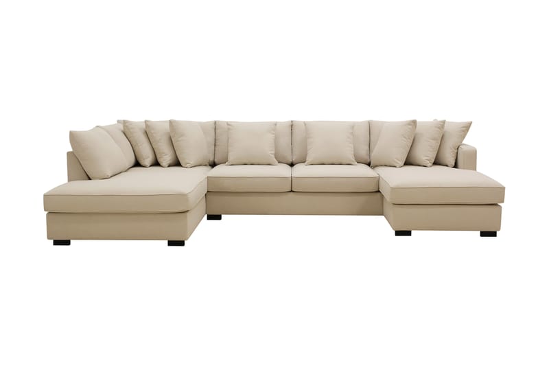 Rossita 5-seters Divansofa med chaiselong i Bouclé Venstre - Beige - Møbler - Sofaer - U-sofa