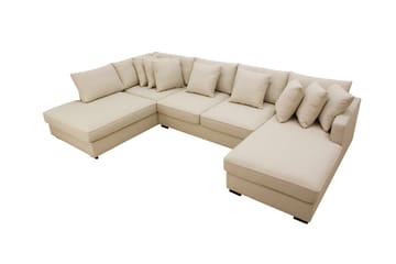 Rossita 5-seters Divansofa med chaiselong i Bouclé Venstre - Beige - Møbler - Sofaer - U-sofa