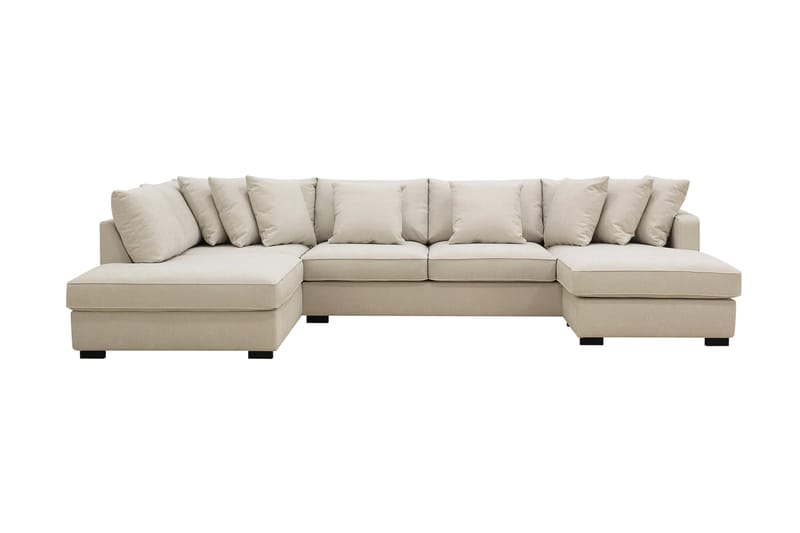 Rossita 5-seters Divansofa med chaiselong i Stoff Venstre - Beige - Møbler - Sofaer - U-sofa