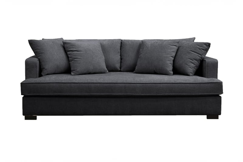 Rossita Dybde 3-seter Fløyelssofa Hel pute - Svart / Mørkegrå - Møbler - Sofaer - 3 seter sofa