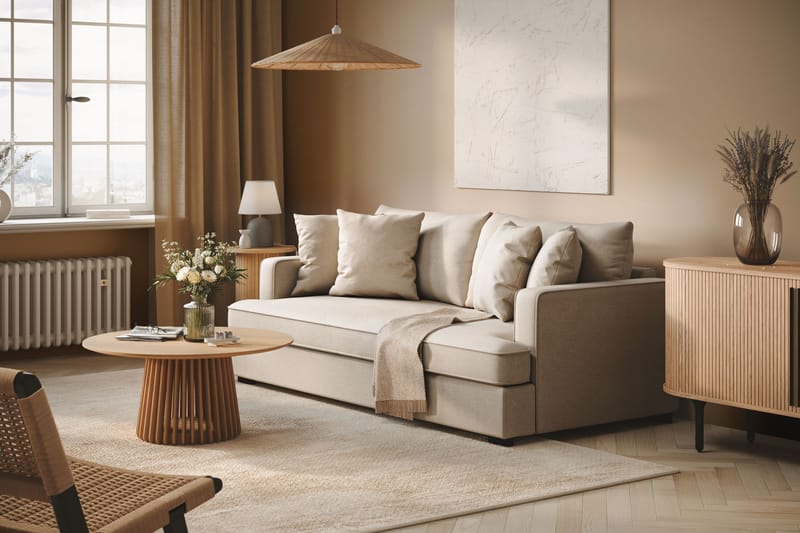 Rossita Dybde 3-seter Sofa Hel pute - Lys Beige - Møbler - Sofaer - 3 seter sofa