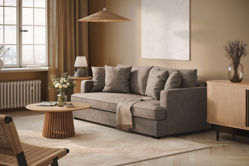 Rossita Dybde 3-seter Sofa Hel pute - Lys Brun - Møbler - Sofaer - 3 seter sofa