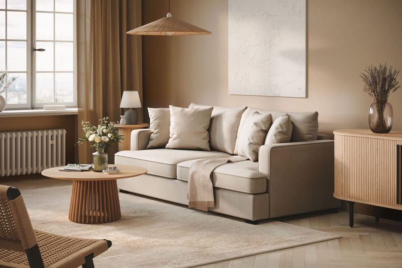 Rossita Dybde 3-seter Sofa - Lys Beige - Møbler - Sofaer - 3 seter sofa