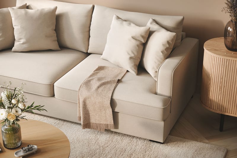 Rossita Dybde 3-seter Sofa - Lys Beige - Møbler - Sofaer - 3 seter sofa